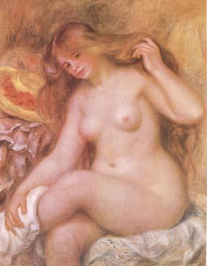 Pierre-Auguste Renoir Bather with Long Blonde Hair (mk09) Norge oil painting art